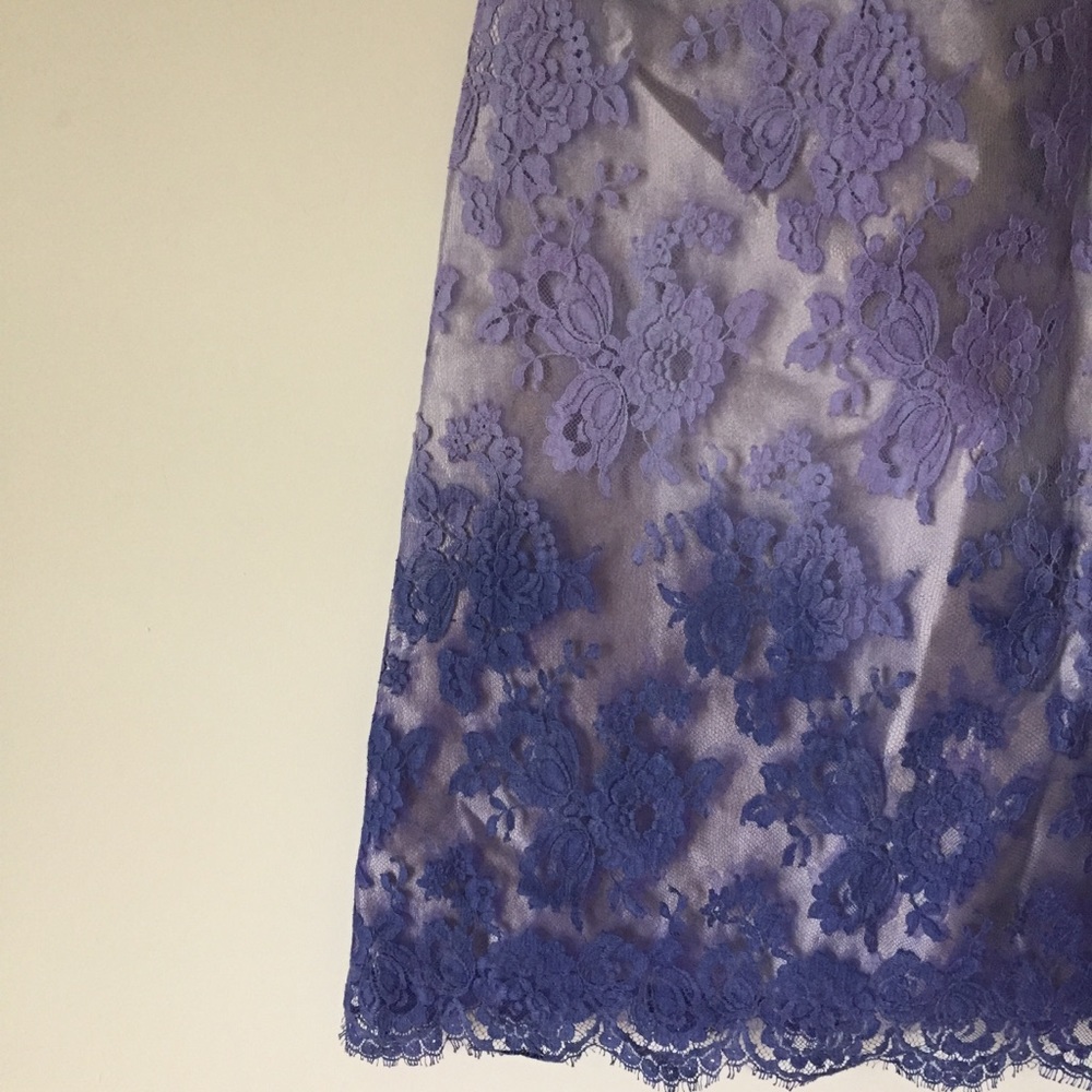 Purple ombré lace knee length skirt.